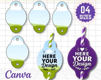 Straw Tag Template, Editable Straw Tag Canva, Printable Straw Topper Template, Straw Name Tag, Party Favor Straw Label, Wedding Straw Tag