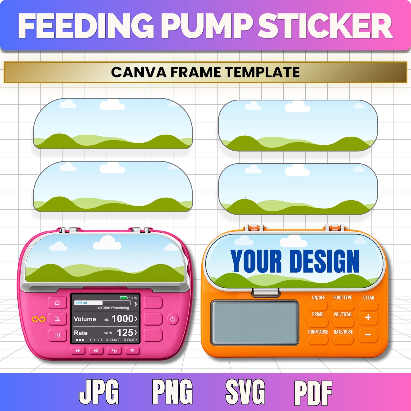 Property Label Sample Feeding Pump Sticker Template, Editable Canva Decal, Fits Infinity Pump ...
