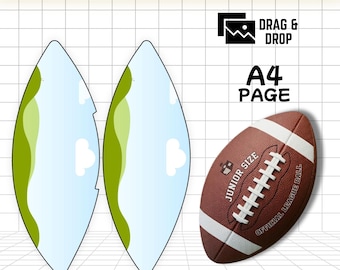 Football Panel Template, Editable Canva SVG PNG, Junior Size Custom Photo Wrap, Drag and Drop Sports Ball Design, Instant Download