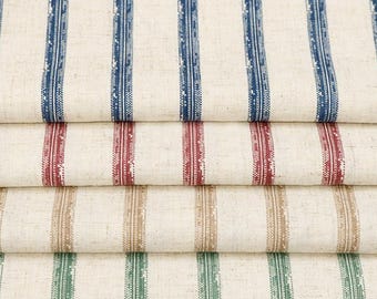 Gestreifter Baumwoll-Leinen-Stoff, Stoffe zum Nähen & Wohndekor, 140 cm breit, 200 g/m²