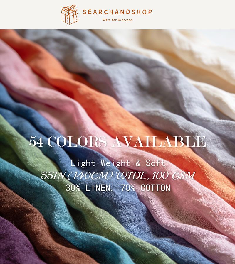 Lightweight Linen Cotton Linen Fabric, Lightweight Soft Fabric by the Yard for Apparel ...
