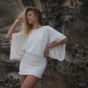 white skims dress long sleeve Skims Women's Soft Lounge Ribbed Long Sleeve Dress Marble White Size XL NWT