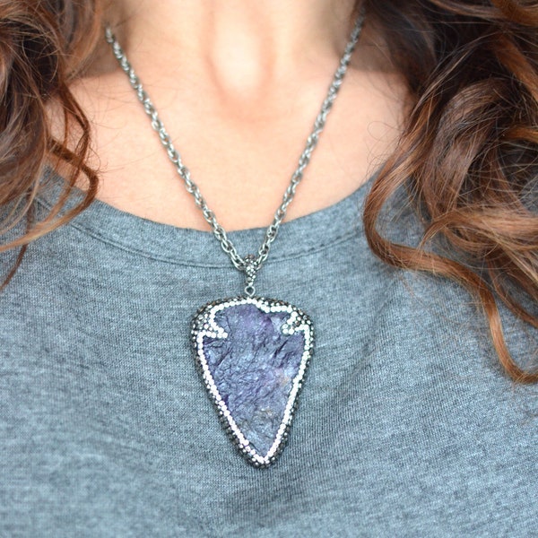 Amethyst Arrowhead Necklace