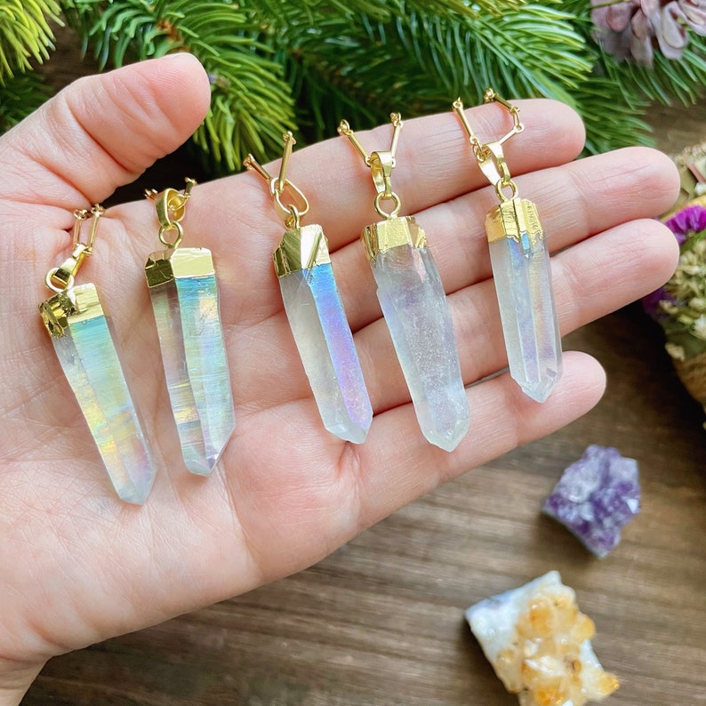 Angel Aura Quartz Necklace image 1