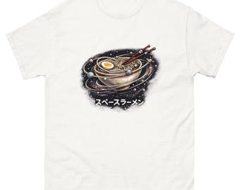 Camiseta japonesa de ramen espacial, fideos de galaxia cósmica, ropa urbana vintage.