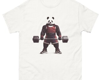 Camiseta divertida de panda para gimnasio, camiseta gráfica de panda para culturismo y levantamiento de pesas