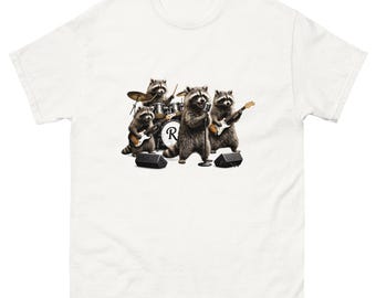 Camiseta divertida de banda de rock Trash Panda, camiseta retro con estampado de concierto de mapache