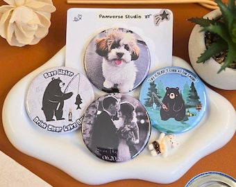 Custom Photo Bottle Opener, Personalized Magnetic Beer Tool, Groomsmen Gift, Wedding Favor, Father's Day