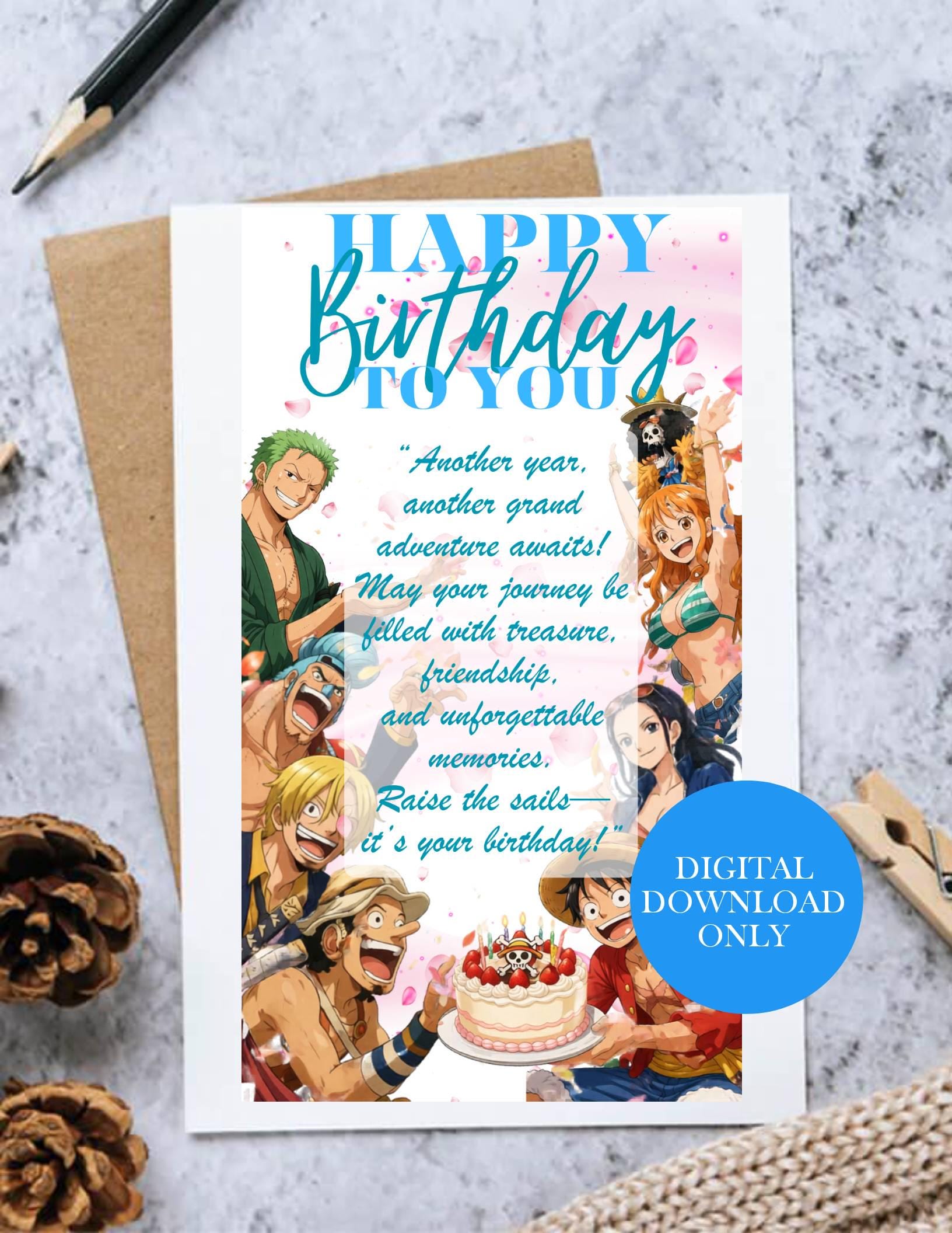 One piece bday greeting card - Etsy 日本