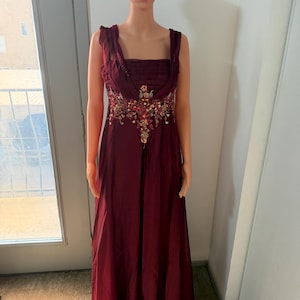 Vintage Burgundy Formal Evening Long Dress - Etsy