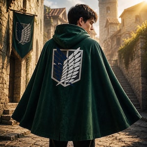 Attack on Titan Scout Regiment Cape | Anime Cosplay Mantel | AOT Survey Corps Huva Mantel