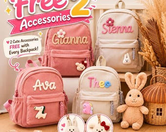 Personalized Kids Corduroy Backpack, Custom Name Embroidery