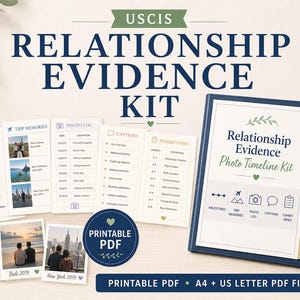 Relationship Evidence Rfe Relationship Evidence Photo Timeline Kit, USCIS Marriage Proof ...