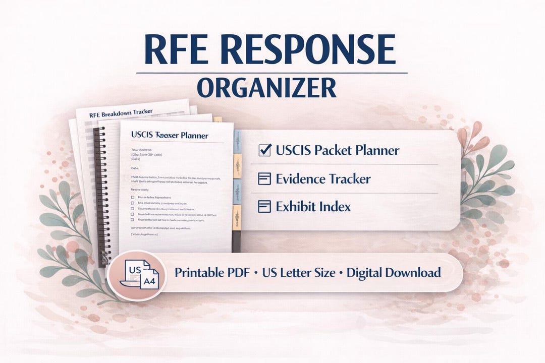 Relationship Evidence Rfe RFE Response Organizer | USCIS Evidence Checklist, Exhibit Index ...