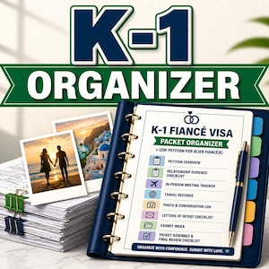 K-1 Fiancé Visa Packet Organizer, I-129F Evidence Checklist (Printable PDF)