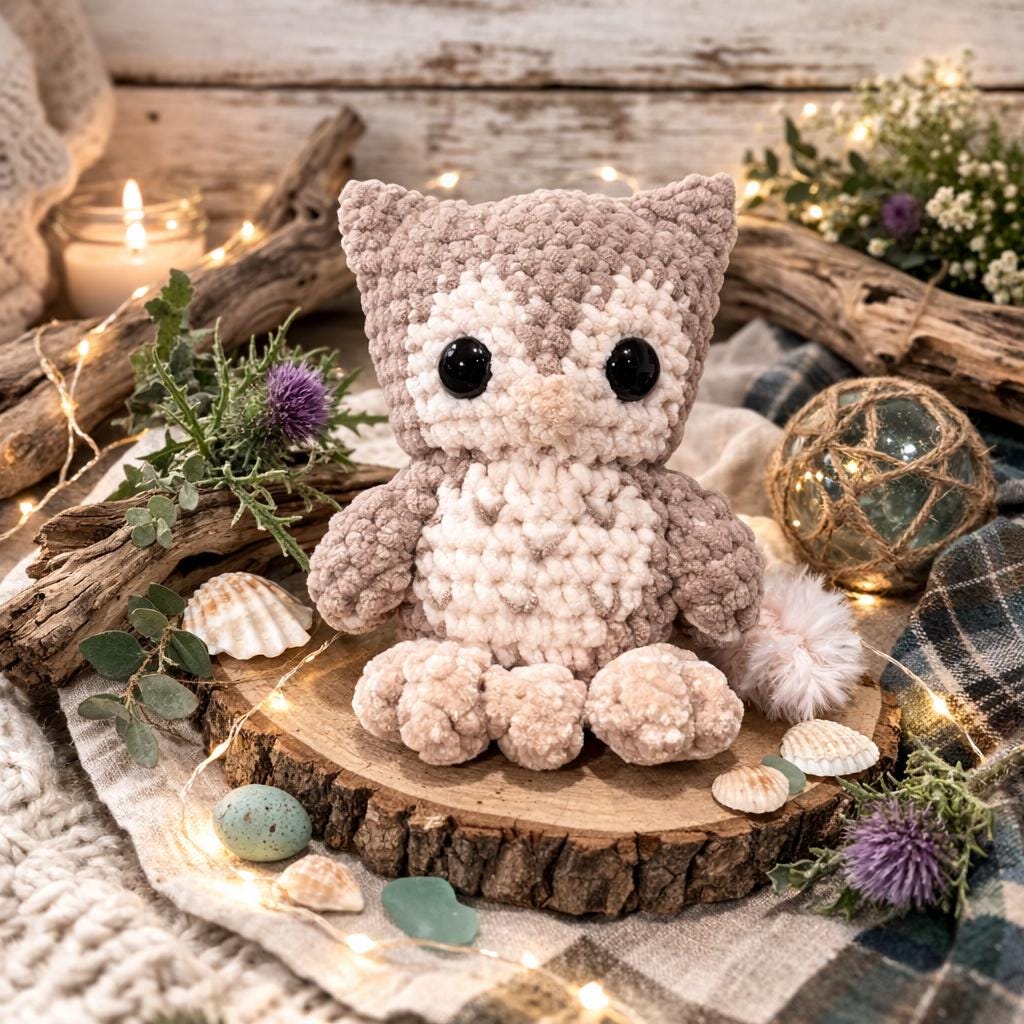 Handmade Crochet Owl Plush &ndash; Woodland Owl Amigurumi &ndash; Soft Stuffed Animal &ndash; Baby S