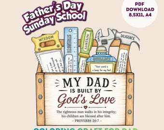 Kit de ferramentas para o Dia dos Pais, para imprimir (PDF para download) - Desenho para crianças cristãs