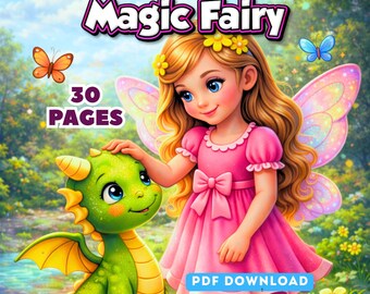 Livro de colorir de fadas mágicas | Jardim Fantástico em PDF para imprimir (30 páginas)