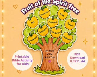 Árvore dos Frutos do Espírito - Atividade Manual Bíblica para Crianças (Download em PDF)
