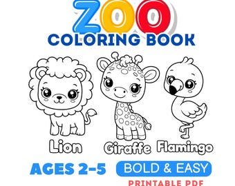 Livro de colorir de animais kawaii para crianças pequenas, fácil e com cores vibrantes, de 2 a 5 anos (download em PDF)