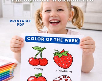 Folhas de atividades de cores para pré-escola | PDF imprimível para reconhecimento de cores para crianças