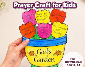 Atividade de Oração no Jardim de Deus para Crianças | Atividade Cristã para Escola Dominical (Download Digital)