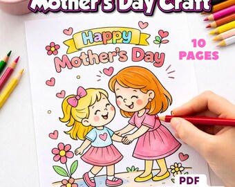 Desenhos para colorir do Dia das Mães para crianças pequenas | Folhas de atividades pré-escolares (Download em PDF)