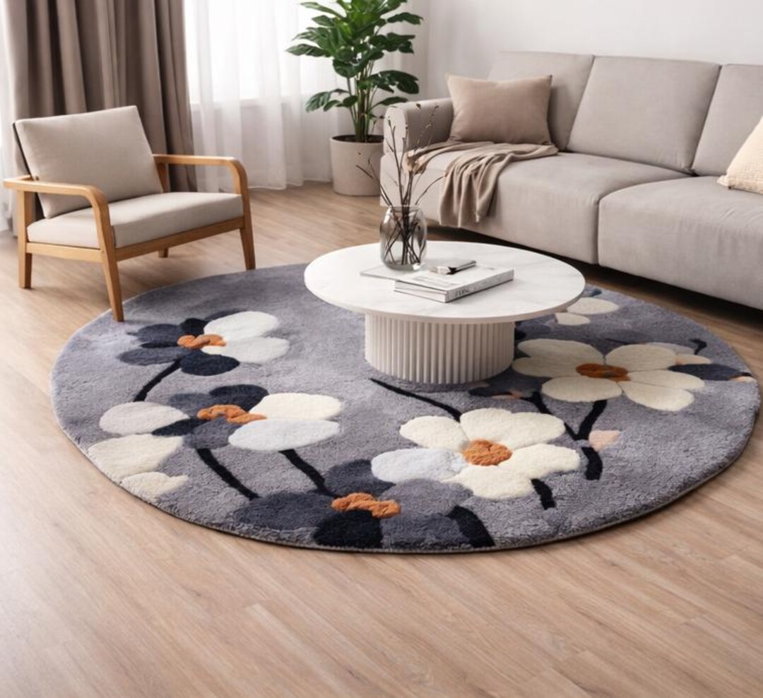 Flower Pattern Tufted Rug - Etsy