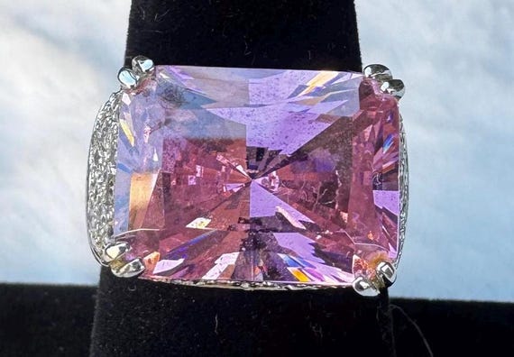 Vintage Pink emerald cut Ring - image 1