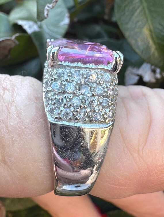 Vintage Pink emerald cut Ring - image 4