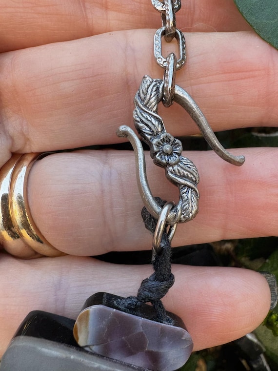 Vintage Brown Lip Shell Mosaic Collar Necklace | … - image 4