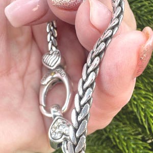 Bracciale Brighton con cuore color argento / Catena spessa con chiusura a moschettone (Taglia 7) immagine 2