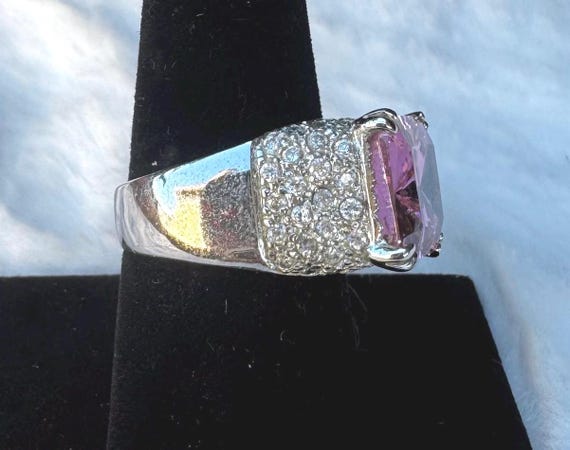 Vintage Pink emerald cut Ring - image 2