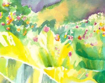 Maui Watercolor Tropical Painting Giclee Print  by Karen Pratt impressionism and Hawaii