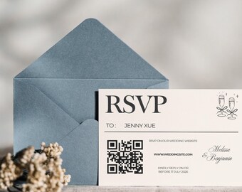 Elegant Wedding RSVP Template | Editable Canva Template (Digital Download)