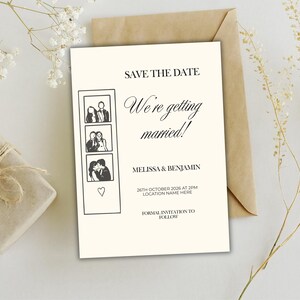 Vintage Save the Date Template | Editable Canva Template (Digital Download) image 1