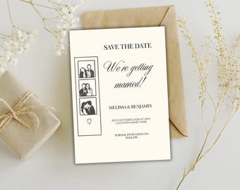 Modello vintage per Save the Date / Modello Canva modificabile (download digitale)