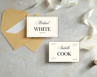 Wedding Guest Name Cards | Editable Canva Template (Digital Download)