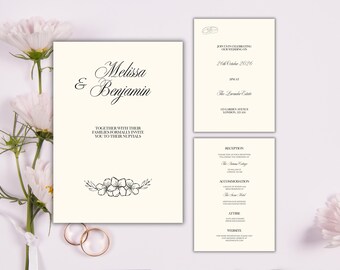 Wedding Invitation Template | Editable Canva Template (Digital Download)