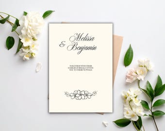 Suite di inviti di nozze minimalisti / Modello Canva modificabile (download digitale)