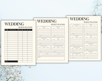 Modello per pianificatore di budget per matrimoni / Modello Canva modificabile (download digitale) / Pronto per la stampa