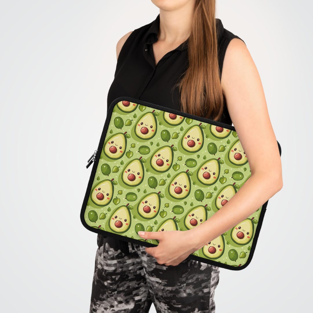 Kawaii Avocado Laptop Sleeve, Cute Avocado Pouch, Laptop Bag - Etsy