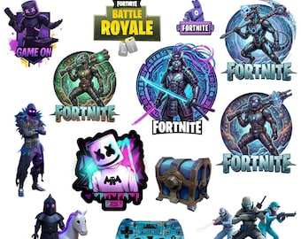 Fort Game Art PNGs Bundle, F-Nite Logo, Gaming Character Clipart, T-Shirt Sublimationsdesign, Instant
