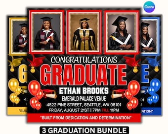 Graduation Flyer, Class of 2026, Graduation Party, Graduations Bundles Ankündigung, vorgefertigter Flyer, Sofort Download