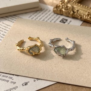 Gold Filled Organic Open Ring,Minimalist Abstract Statement Ring,Irregular Adjustable Gold Ring,Modern Everyday Gift