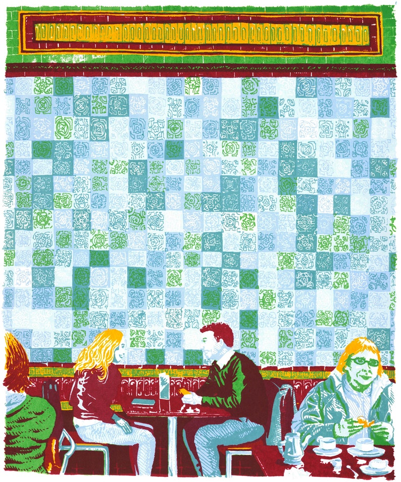 The Tiled Hall Cafe Leeds Screenprint Art image 1