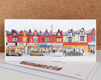 Harehills Lane - Leeds Greeting Card - Yorkshire Art / Illustration