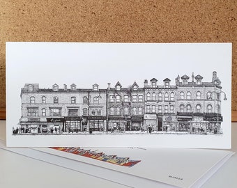 New Briggate - Leeds Greeting Card - Yorkshire Art / Illustration