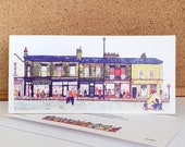 Harrogate Road, Chapel Allerton - Leeds Greeting Card - Yorkshire Art / Illustration