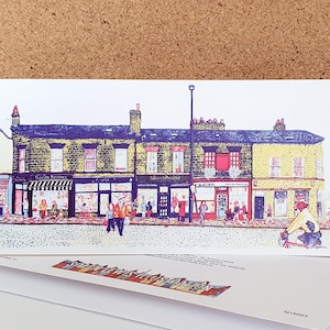 Harrogate Road, Chapel Allerton - Leeds Greeting Card - Yorkshire Art / Illustration
